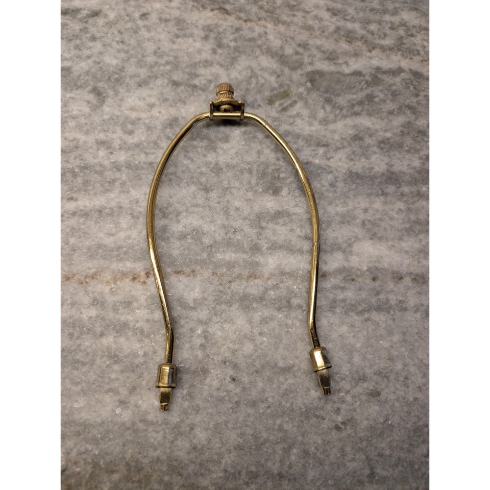 7 3/4in Tall Bright Brass Lamp Harp & Finial